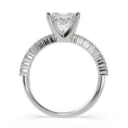 4.35 Carat VS1 D Lab Grown Diamond Side Stone Princess Ring